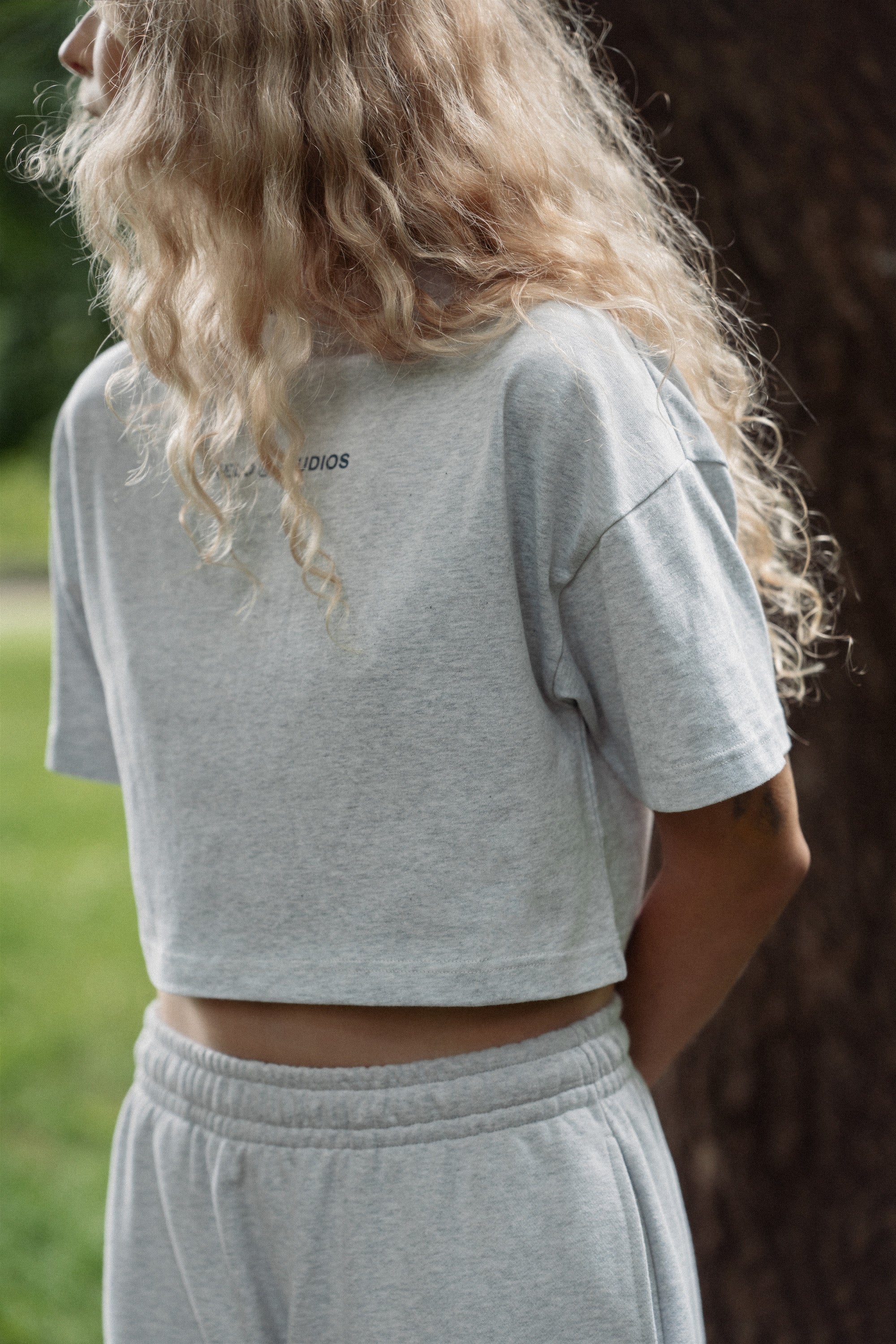 Oversize Crop Top - Light Grey