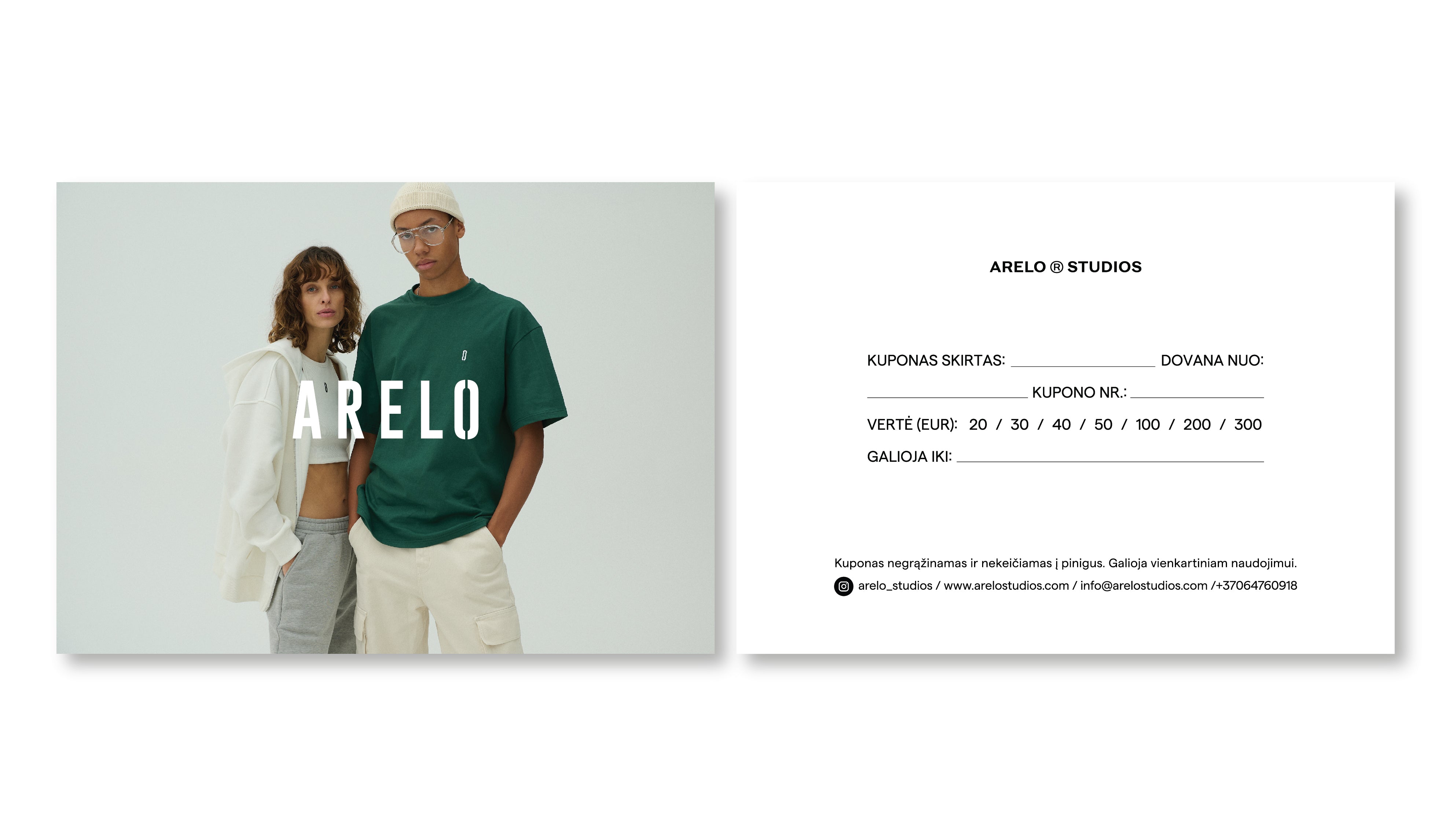 ARELO STUDIOS FIZINIS/POPIERINIS KUPONAS