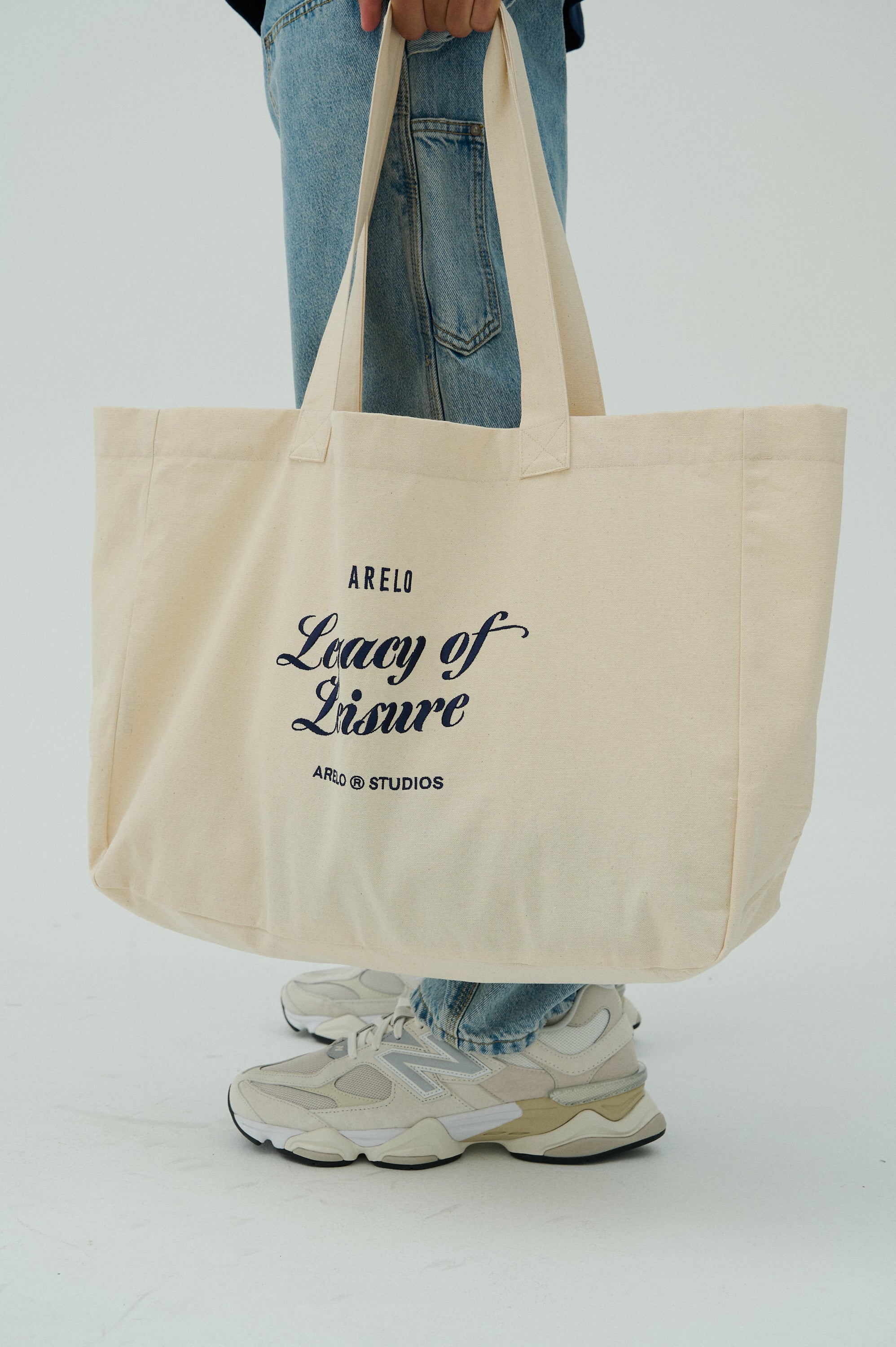 Canvas tote bag Natural/Navy