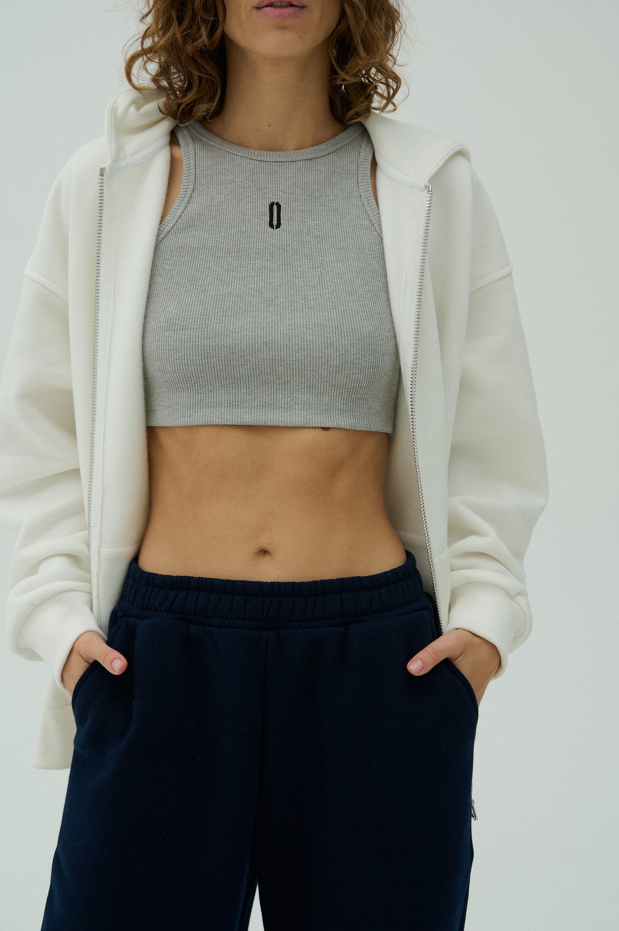 Crop top - Grey/Black