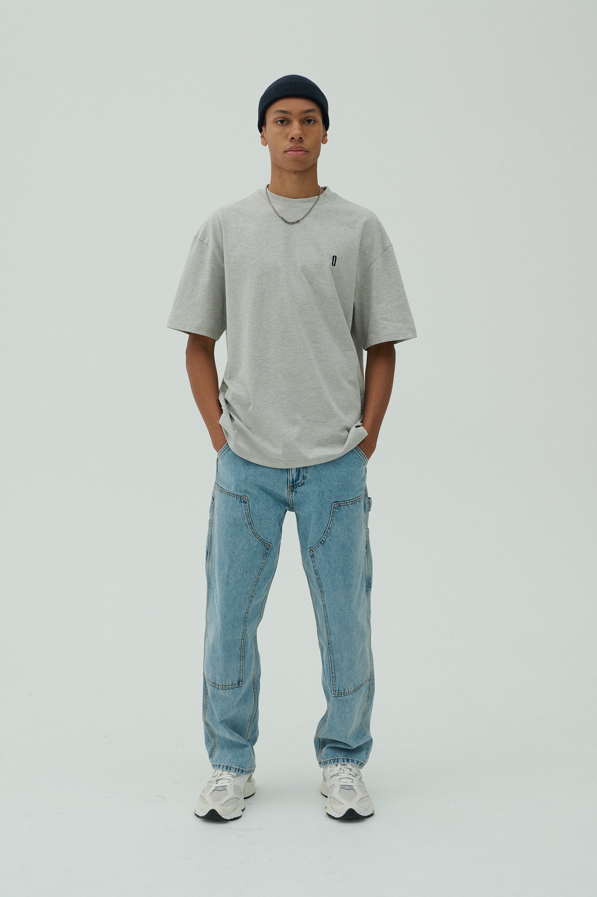 Men T-shirt Grey/Black