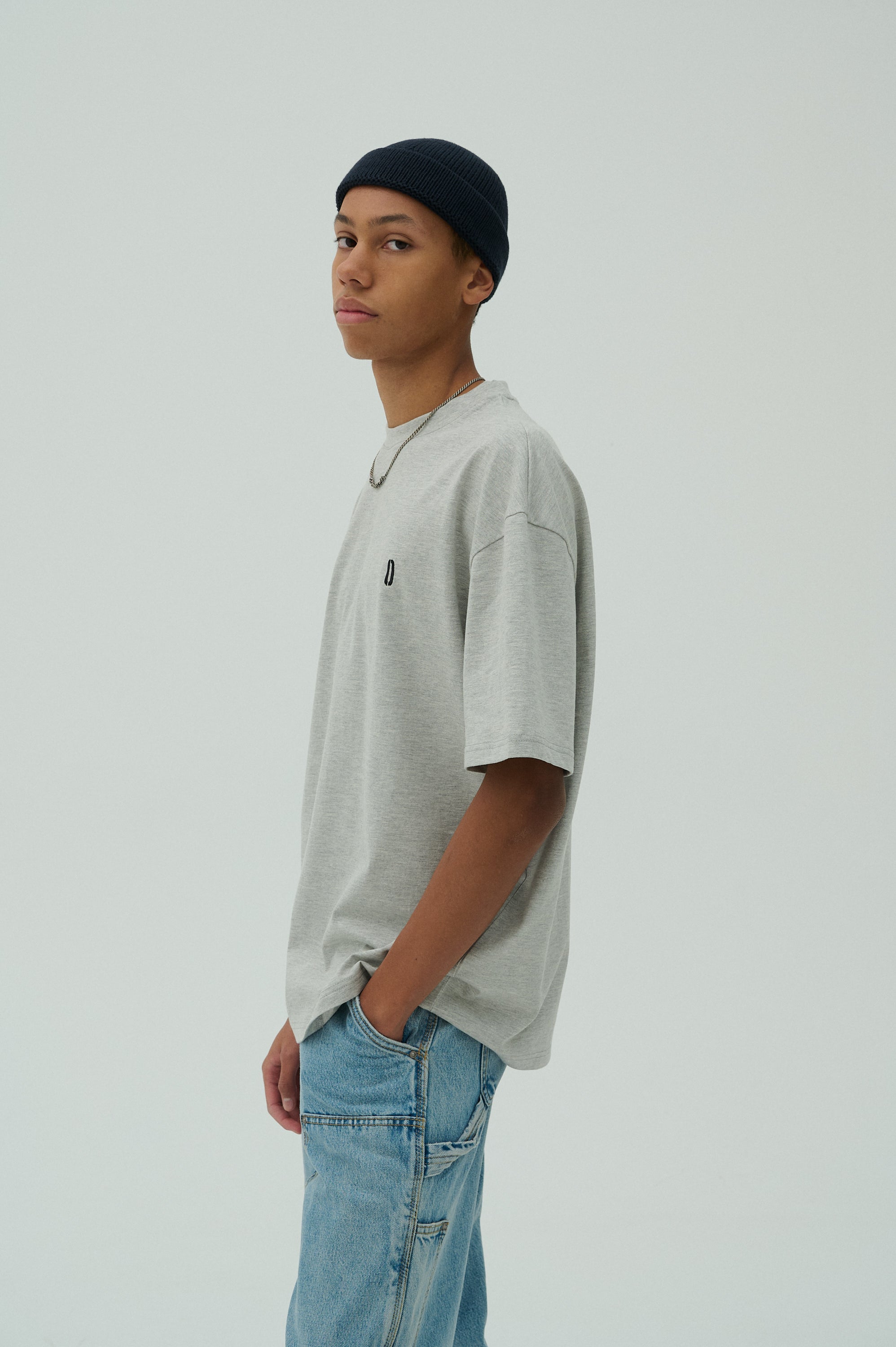 Men T-shirt Grey/Black