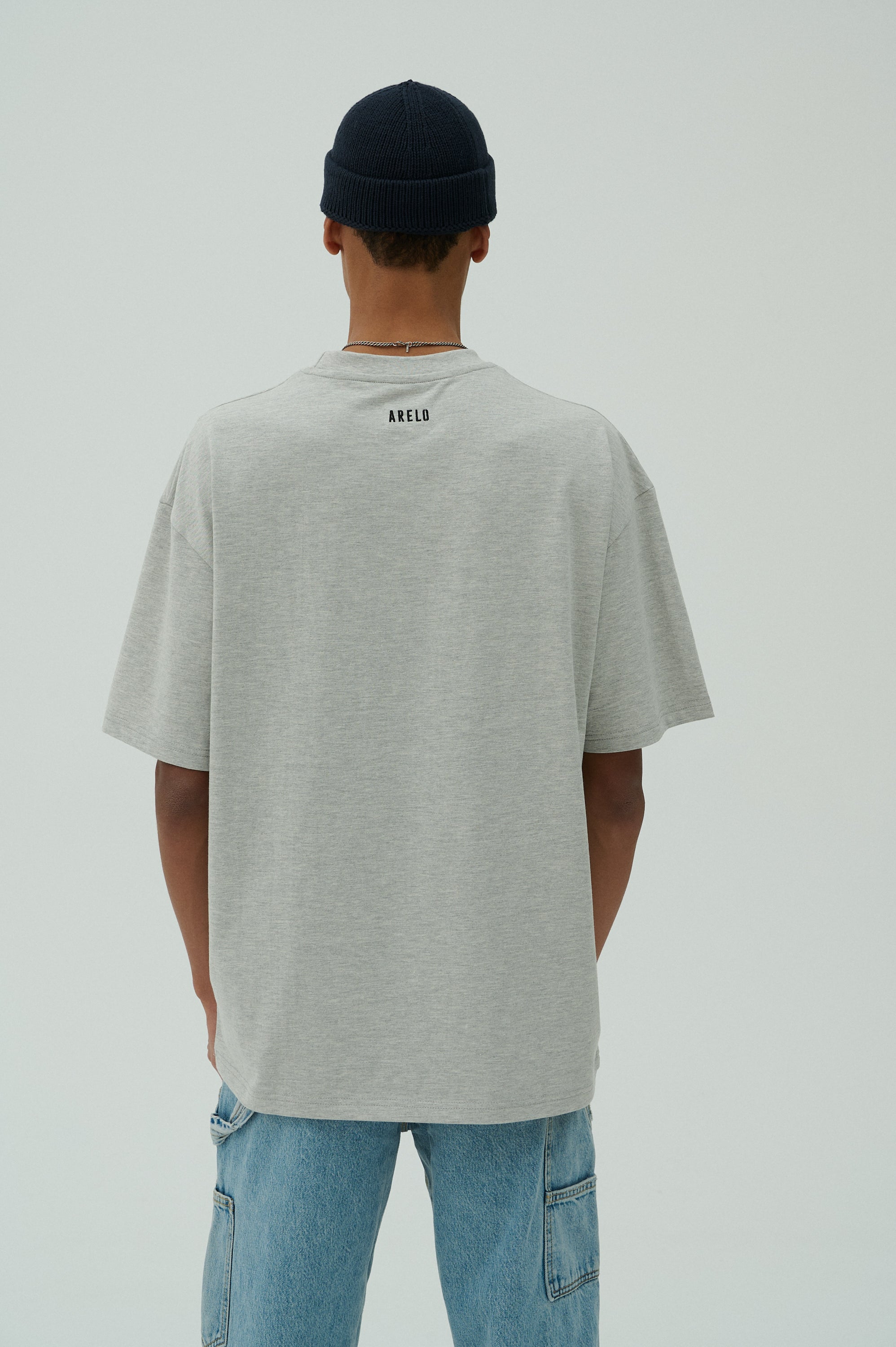 Men T-shirt Grey/Black