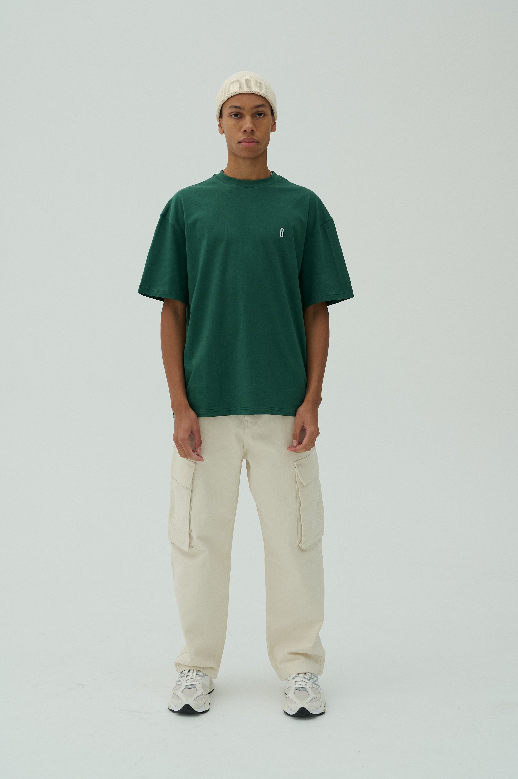 Men T-shirt Green/White