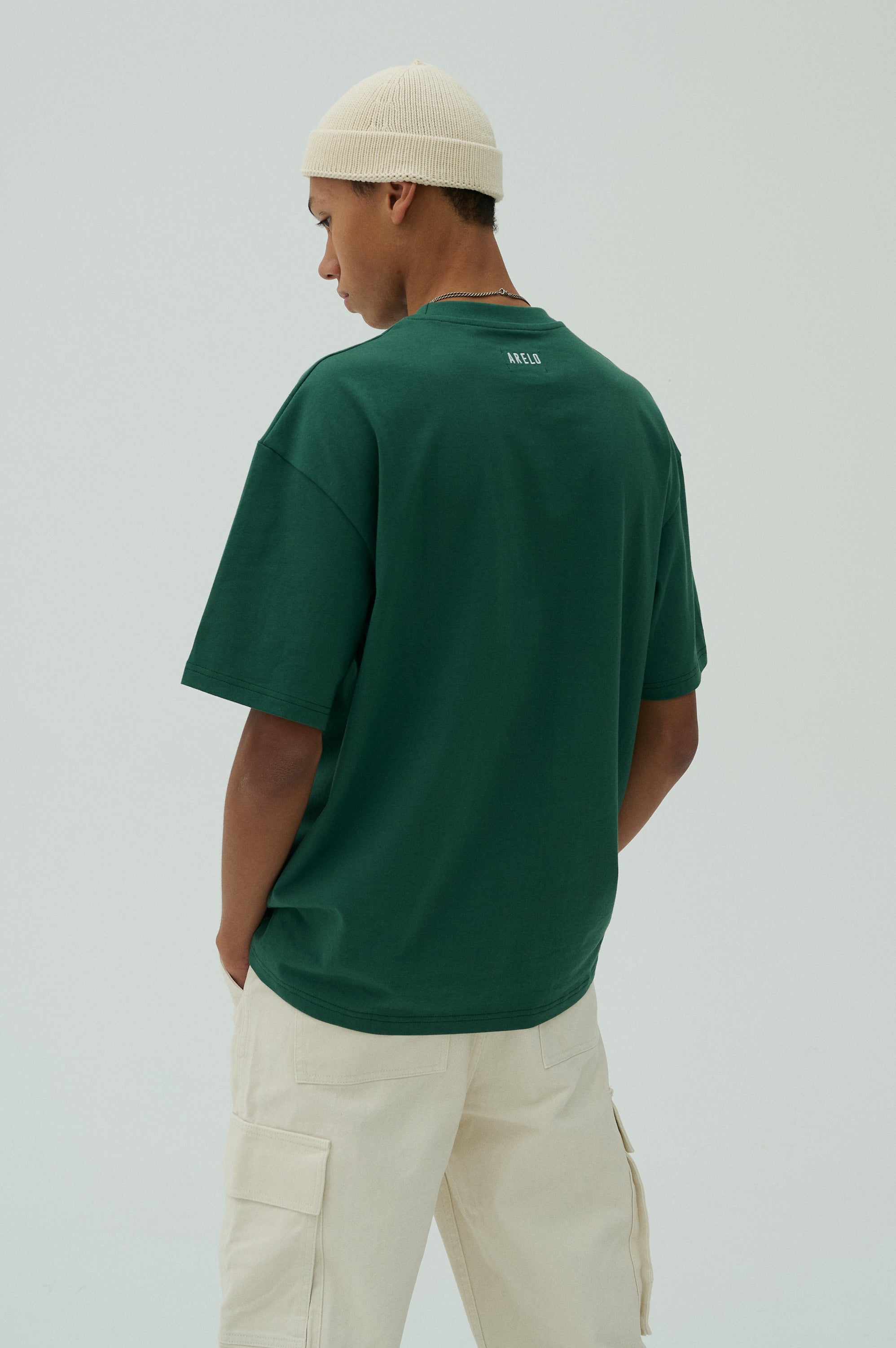 Men T-shirt Green/White
