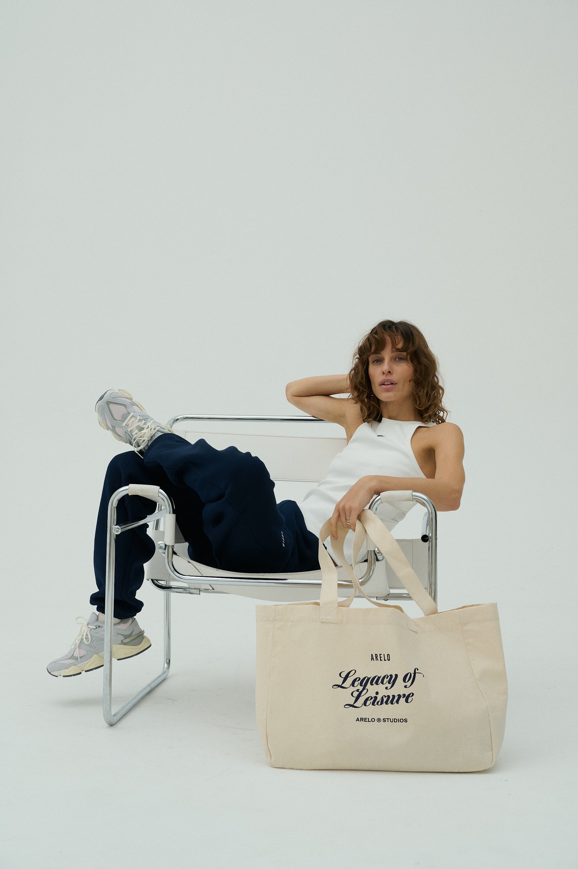 Canvas tote bag Natural/Navy