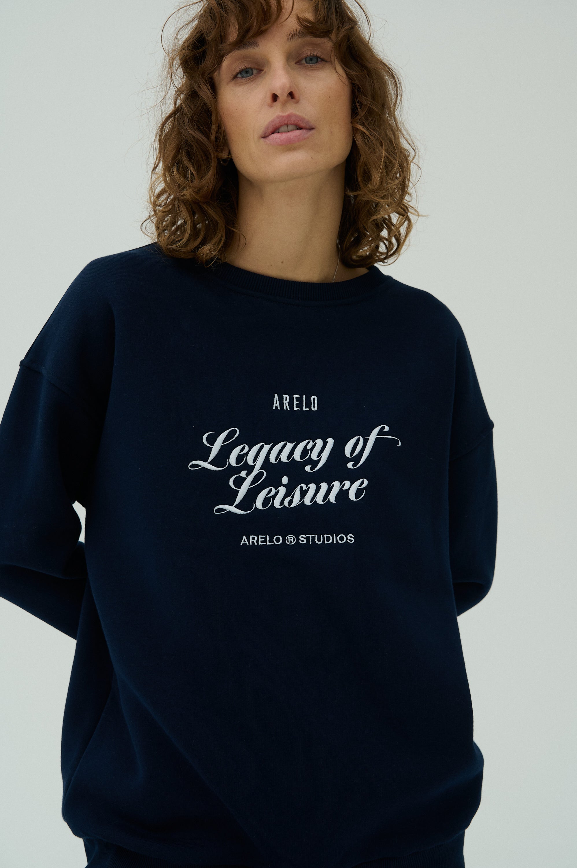 Sweater crewneck - Heather Navy/White