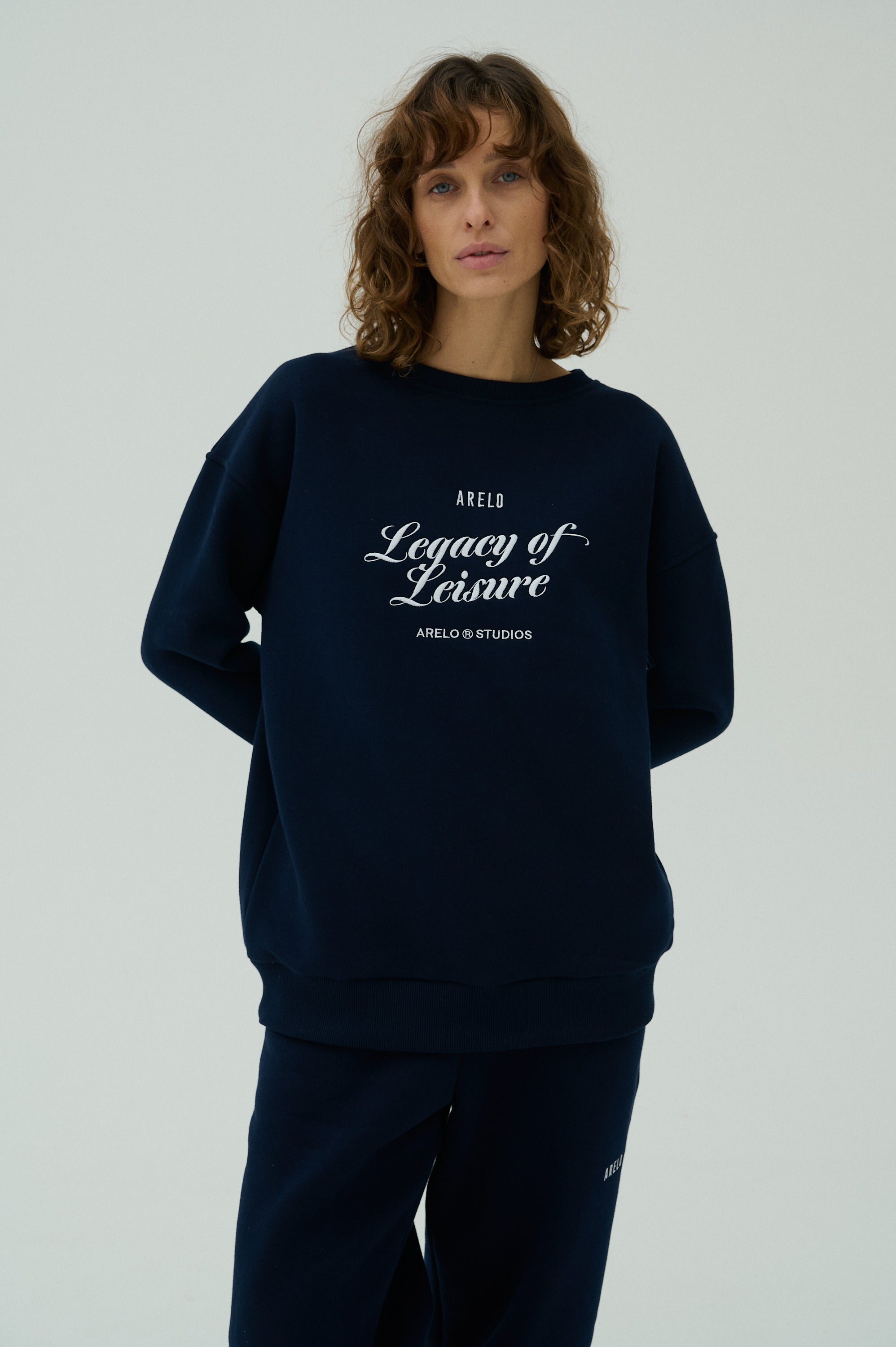 Sweater crewneck - Heather Navy/White