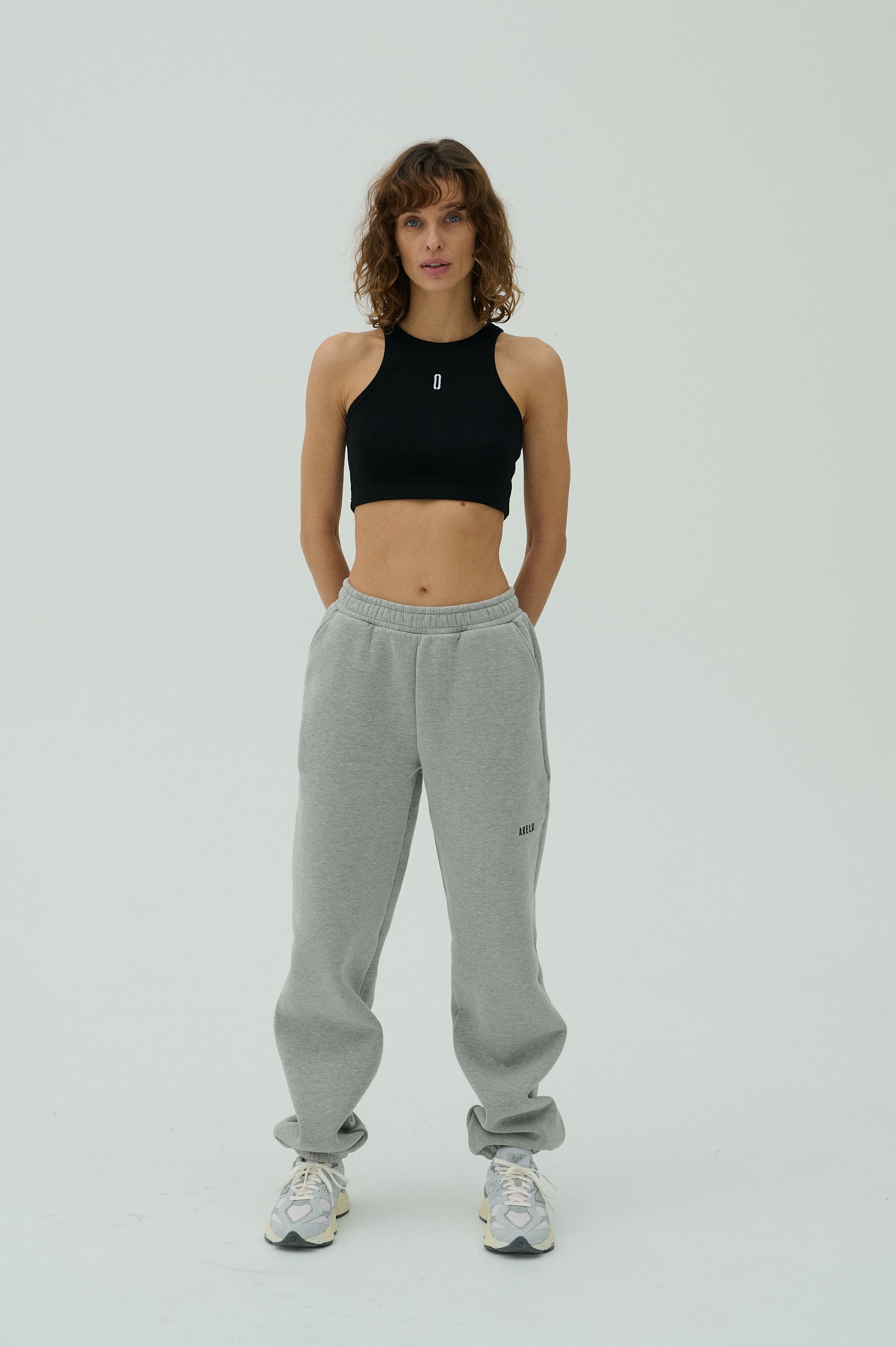 Crop Top - Juoda/Balta