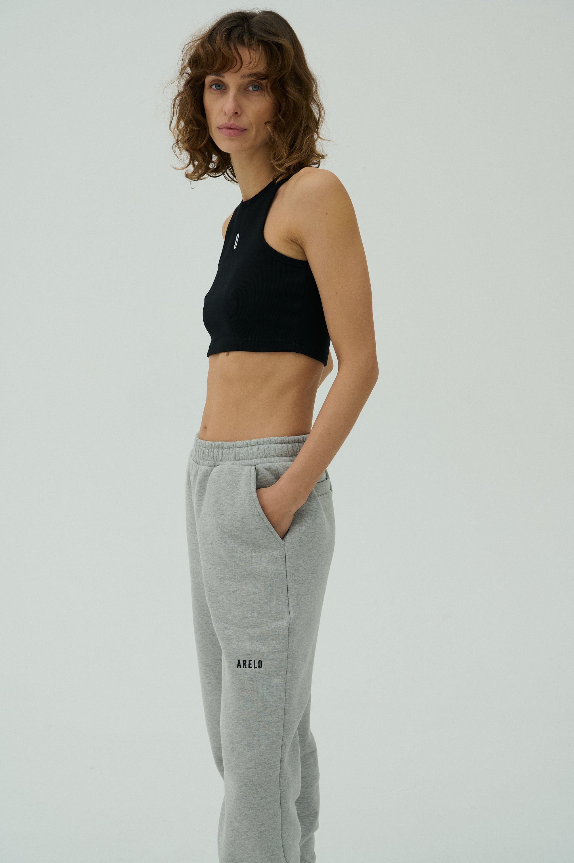 Crop Top - Juoda/Balta
