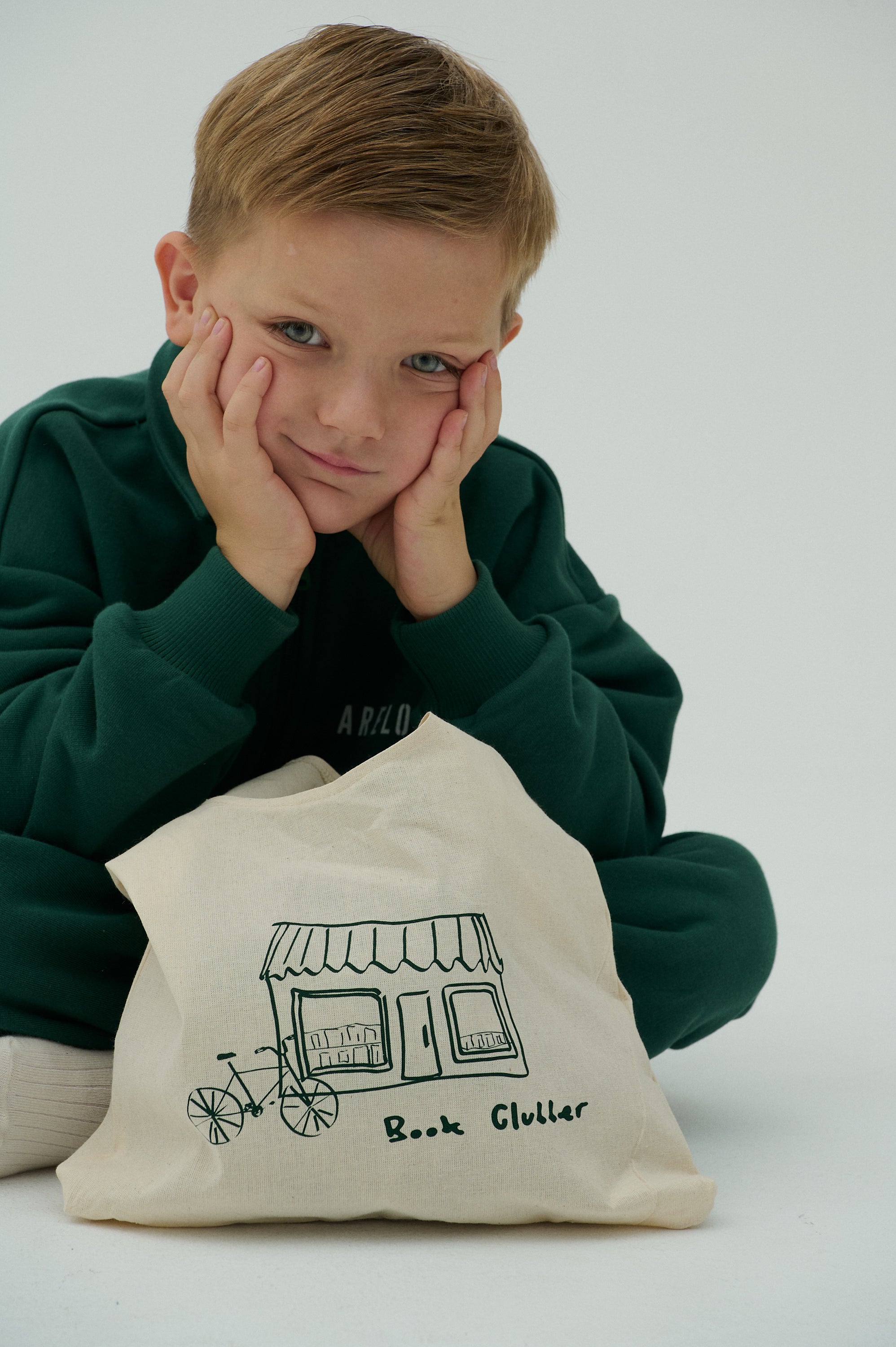 Children Canvas tote bag - Natural/Green