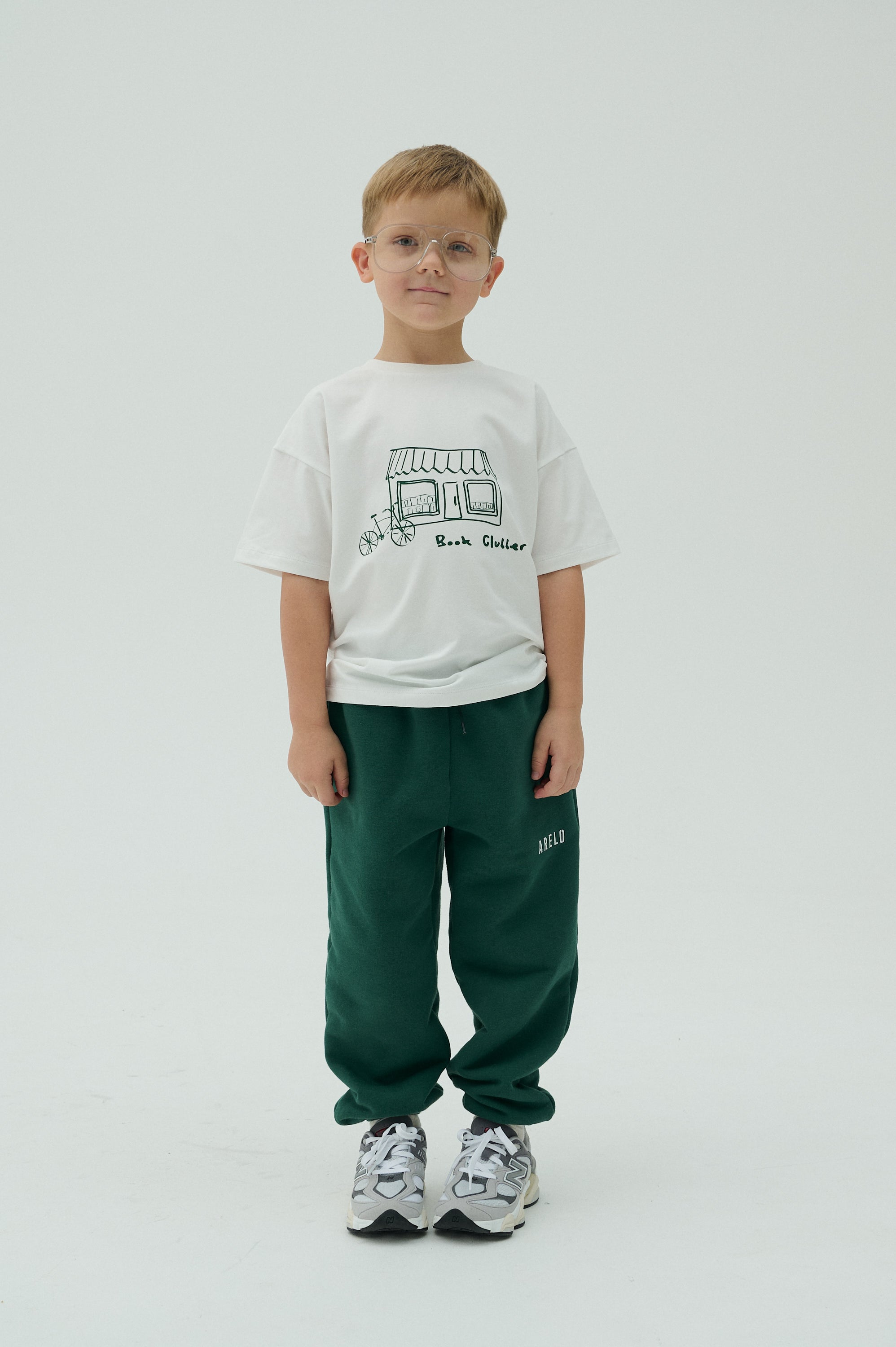 Children Bookstore Short Sleeve T-shirt White/Green