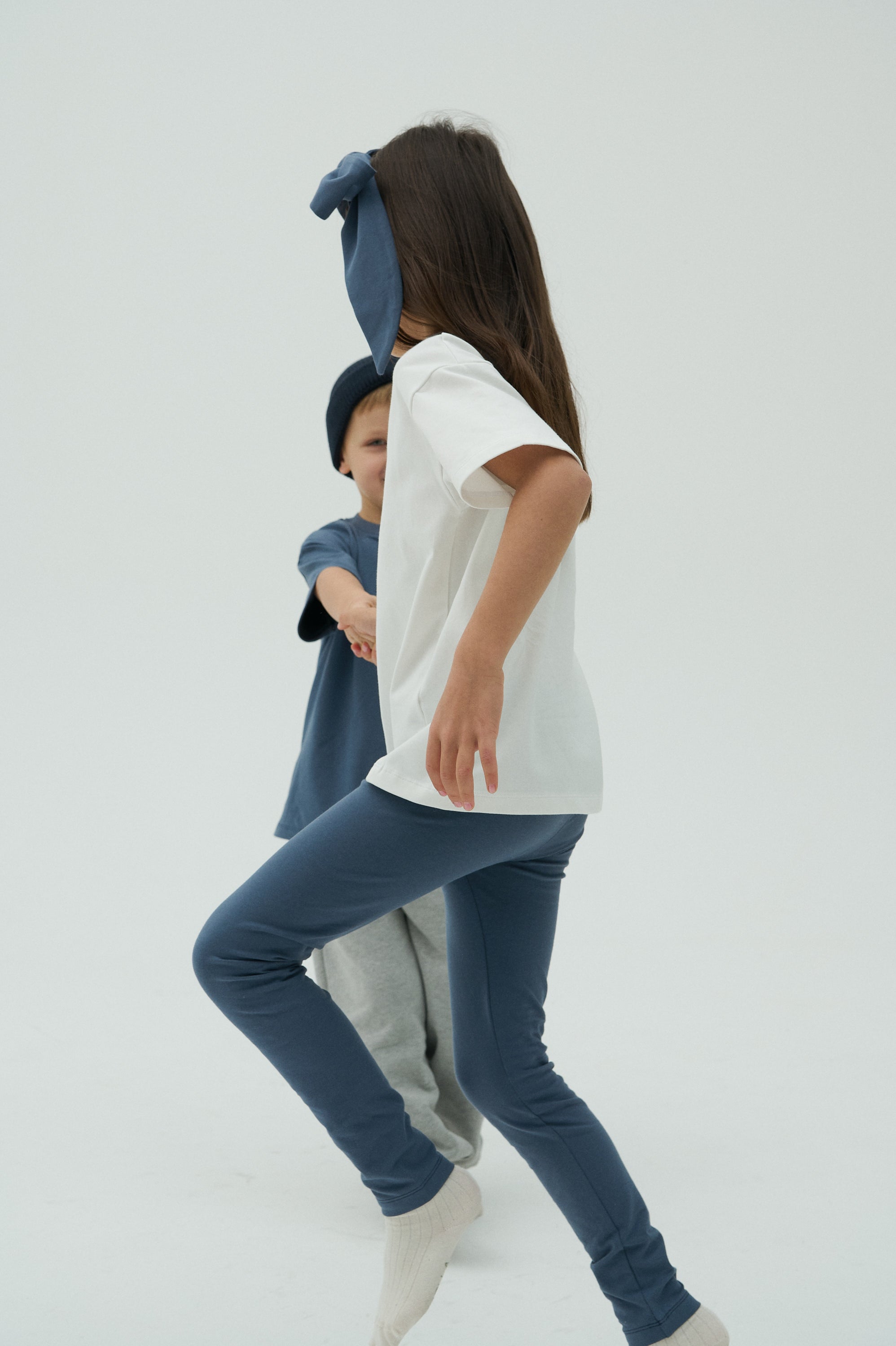 Children Basic Jersey Leggings - Blue