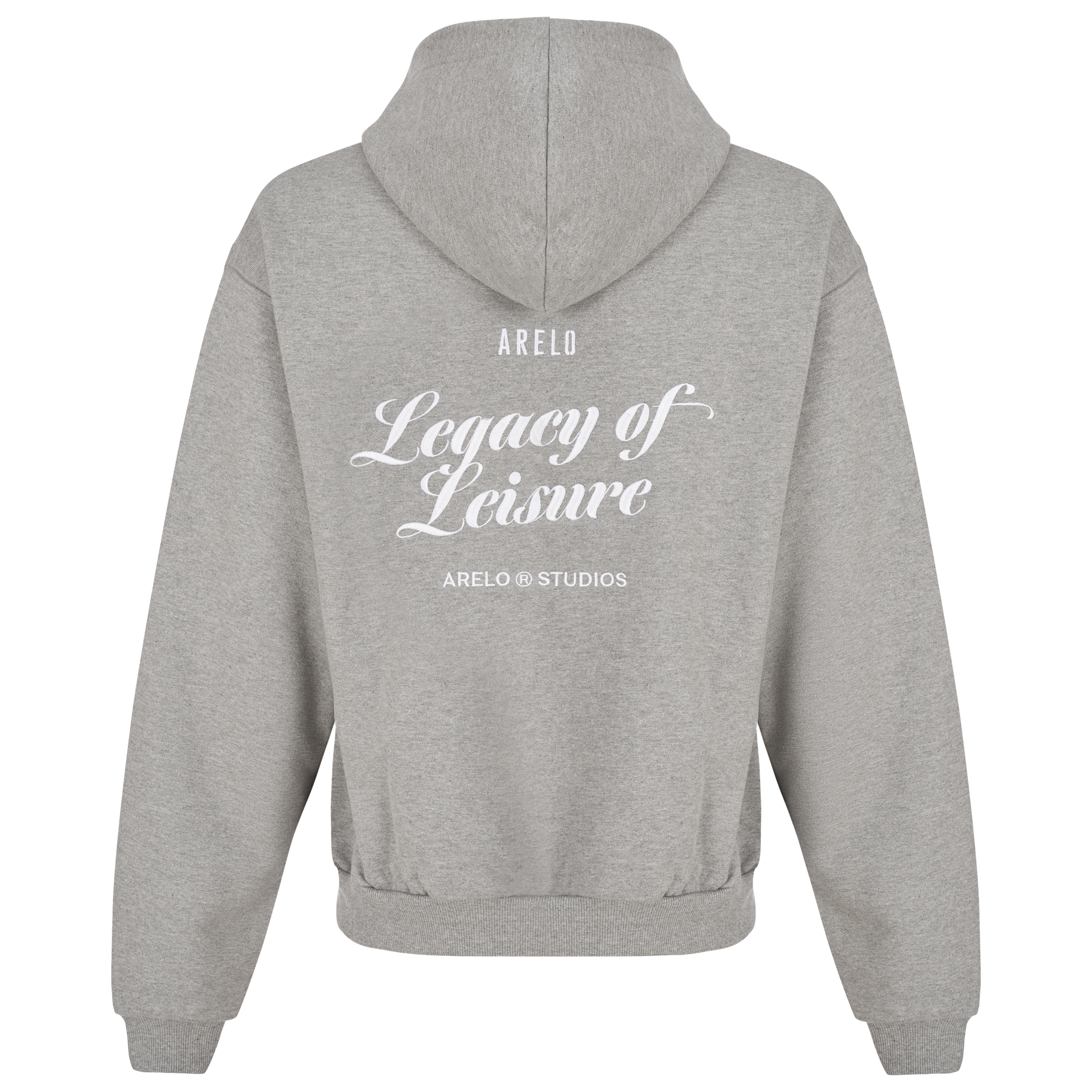 Serif Zip Hoodie Unisex - Grey/White