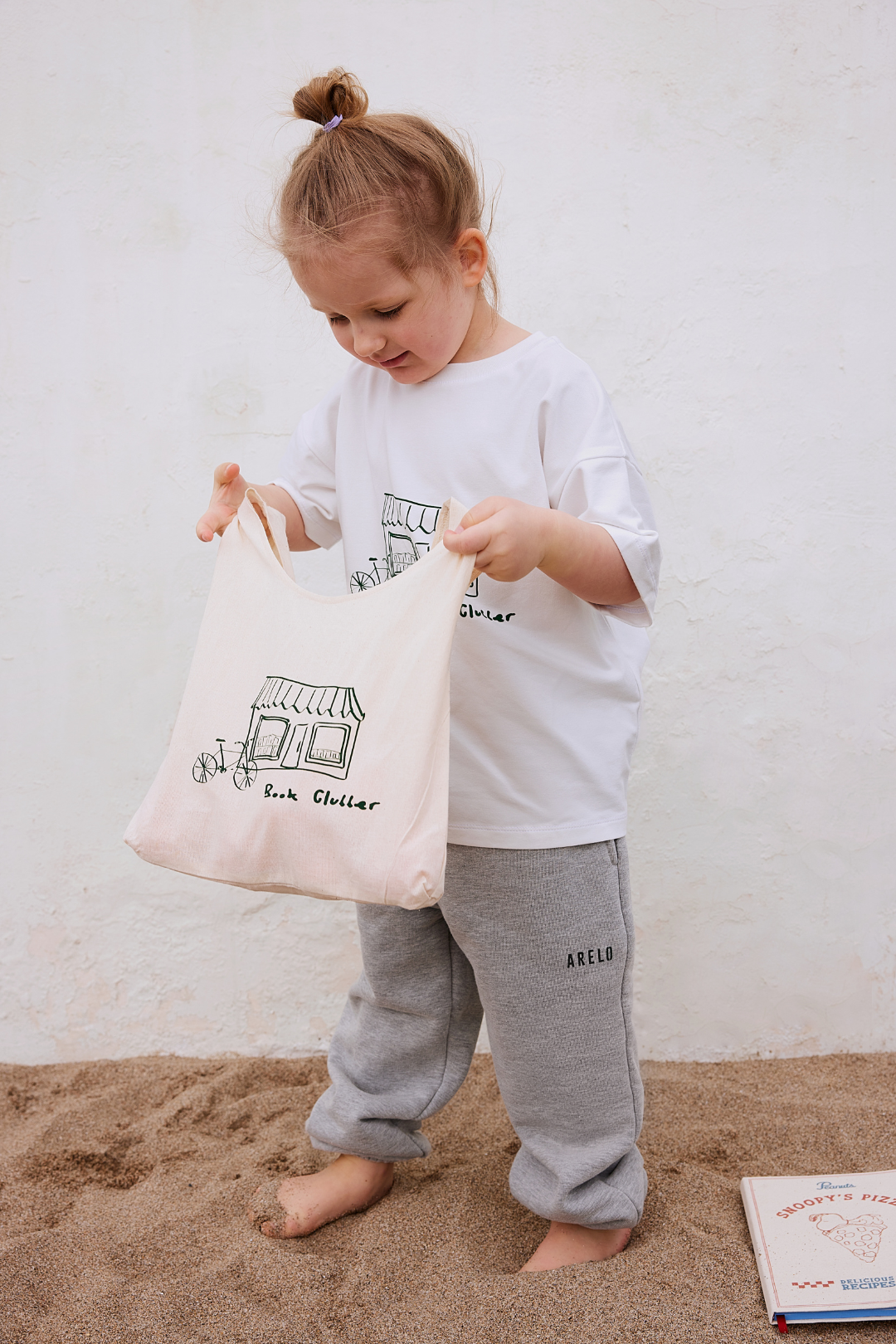 Children Canvas tote bag - Natural/Green