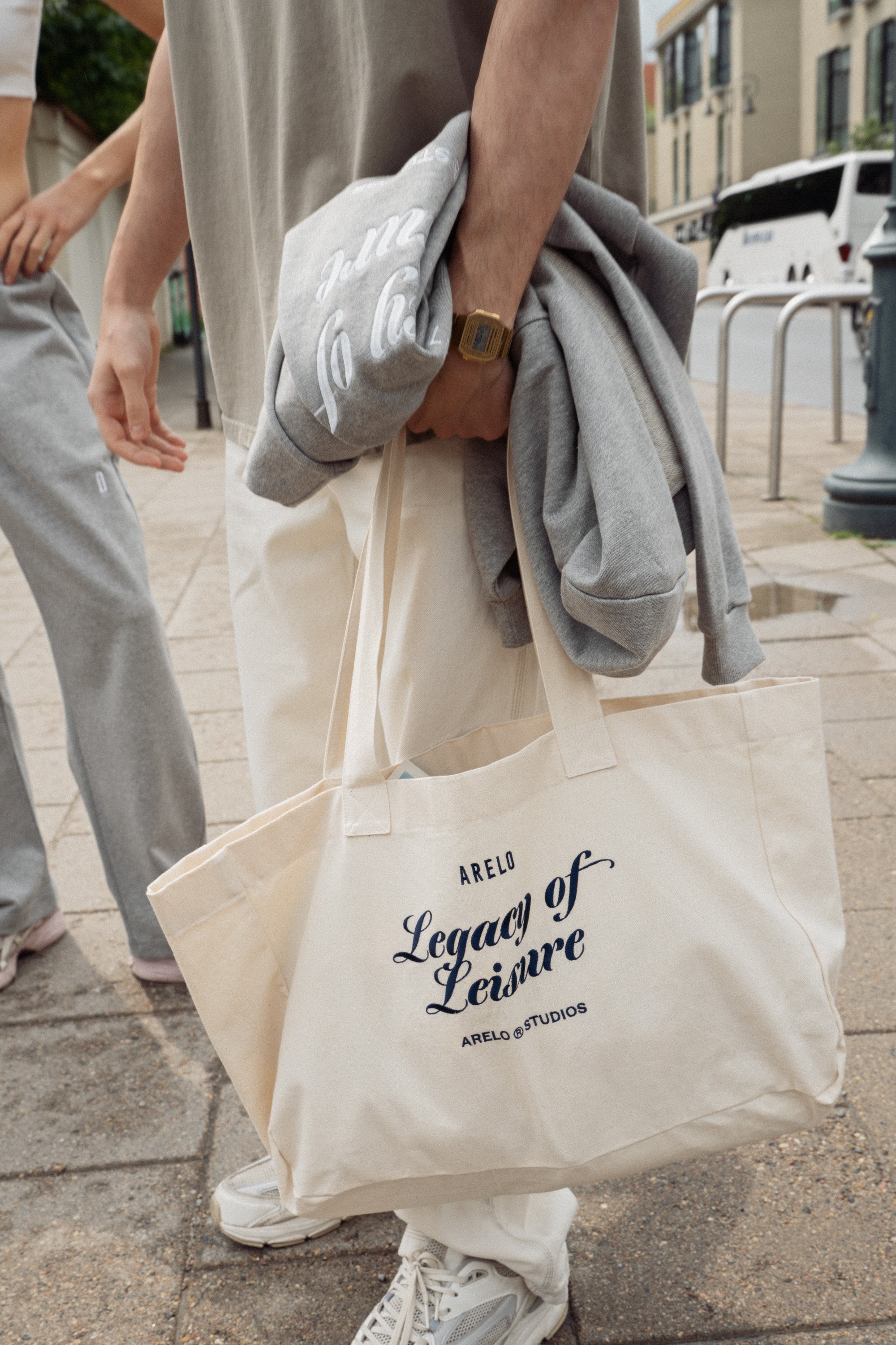 Canvas tote bag Natural/Navy