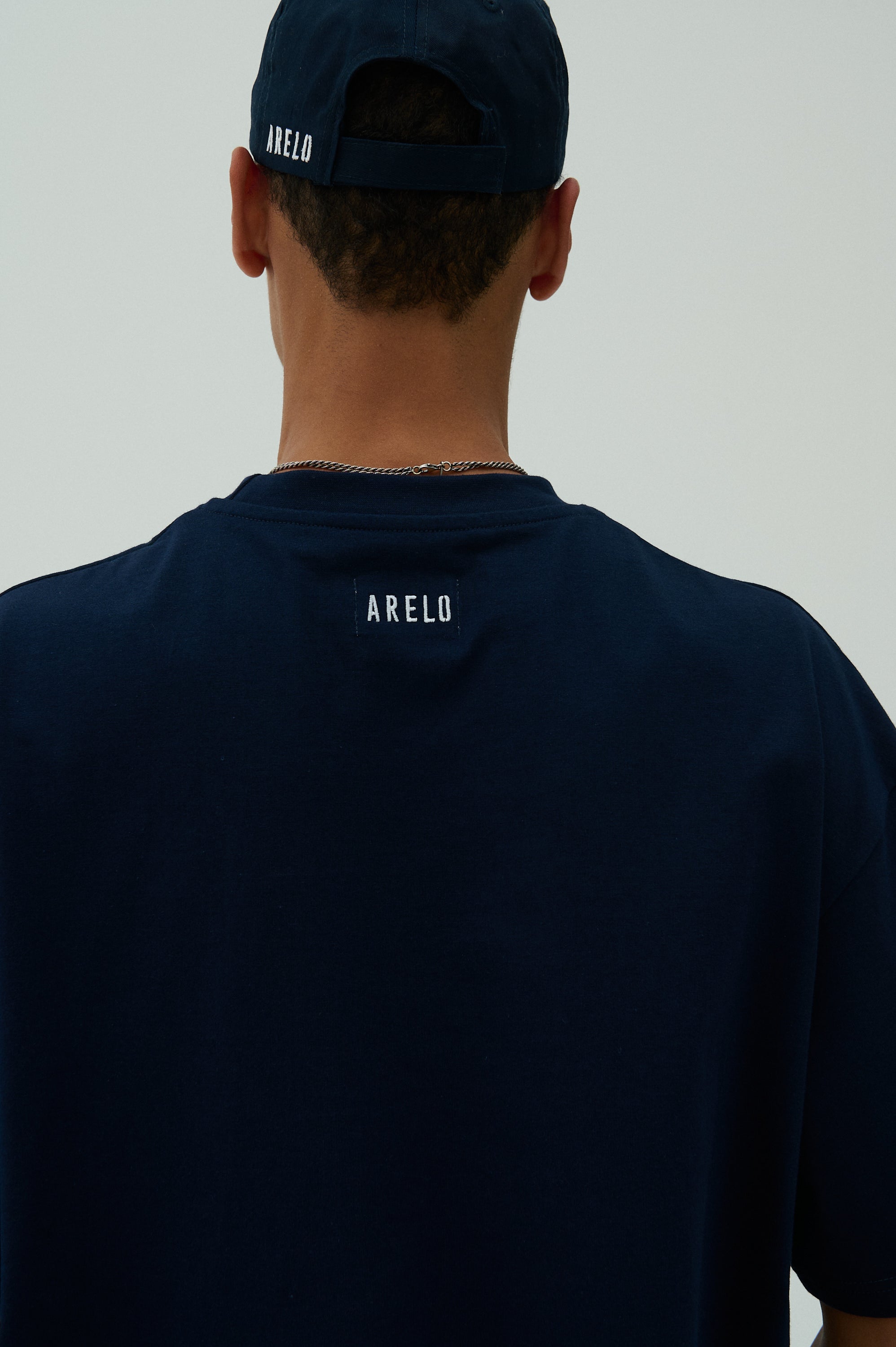 Men T-shirt Navy/White