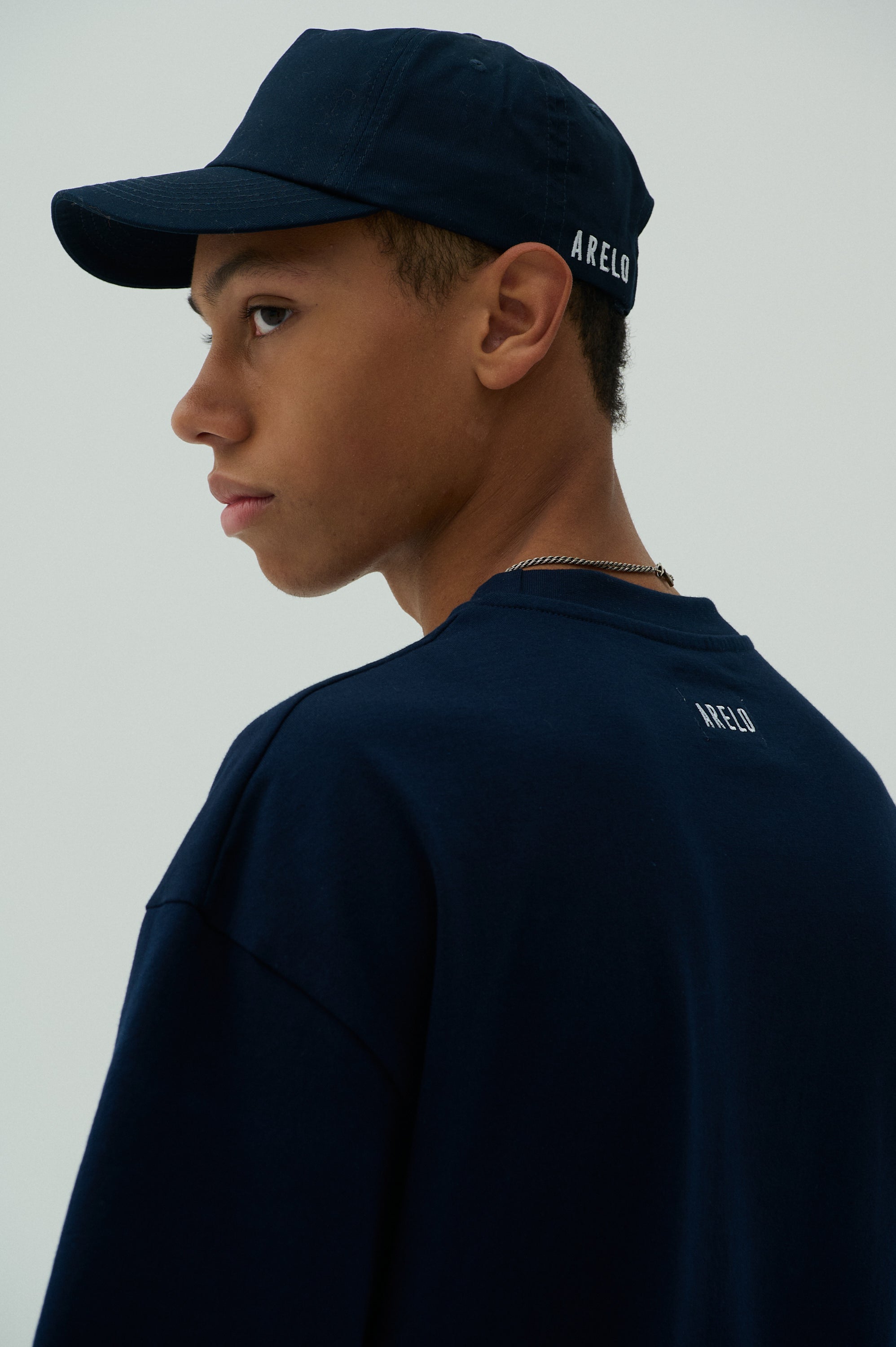 Men T-shirt Navy/White