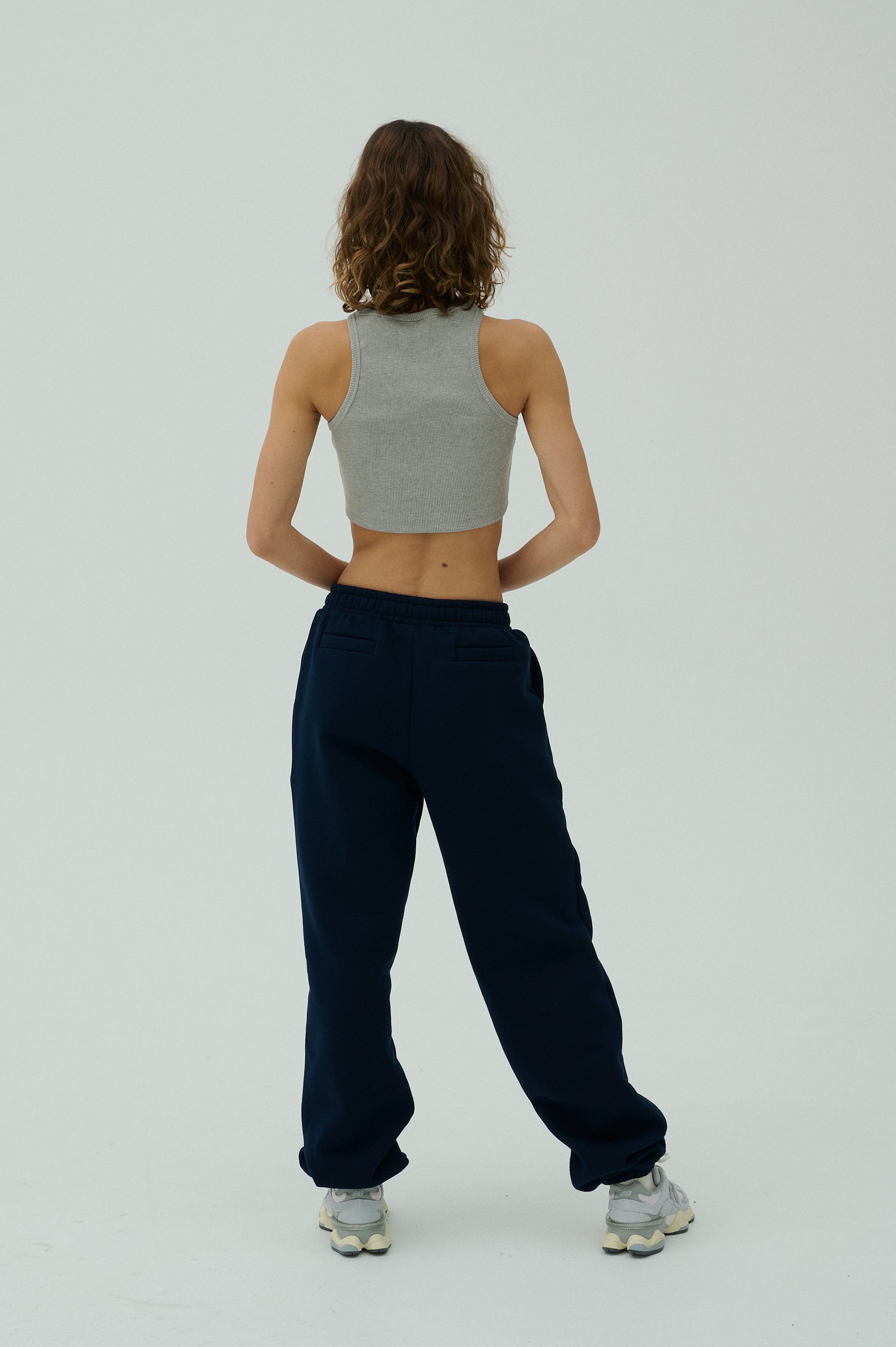 Sweatpants - Navy/White