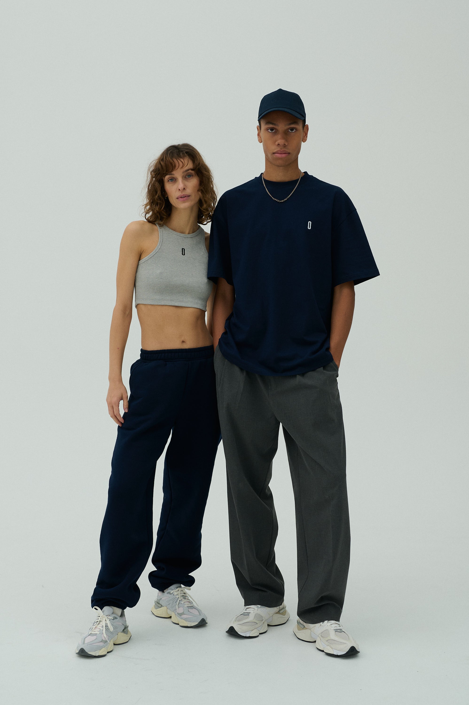 Sweatpants - Navy/White