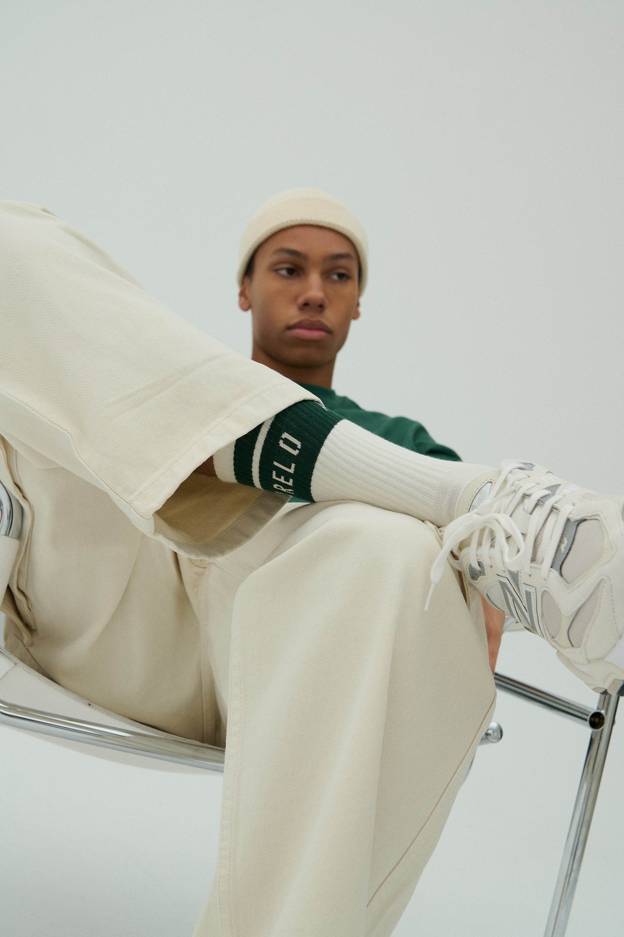 Unisex Socks – Off - White/Green/Navy