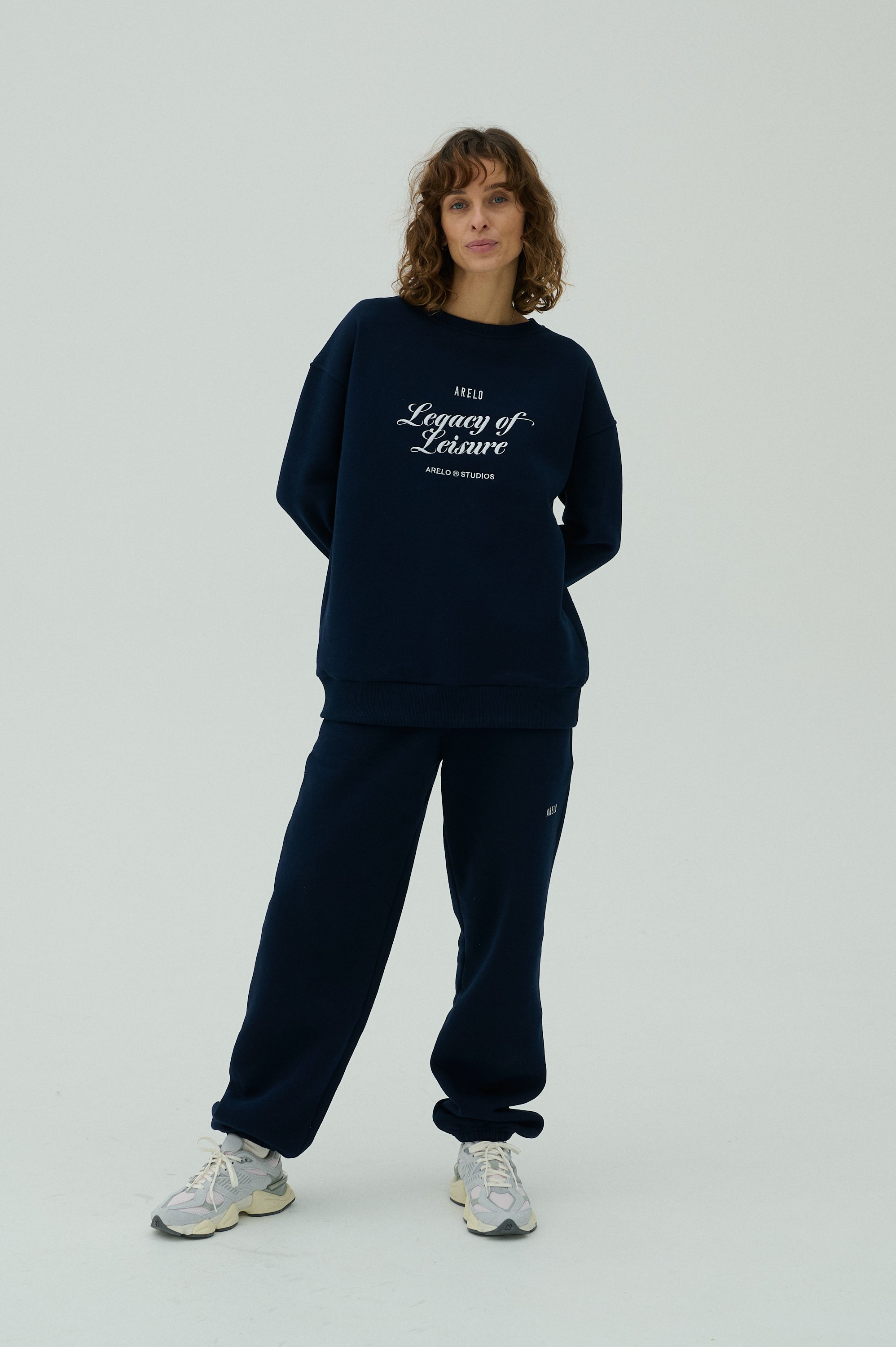 Sweater crewneck - Heather Navy/White