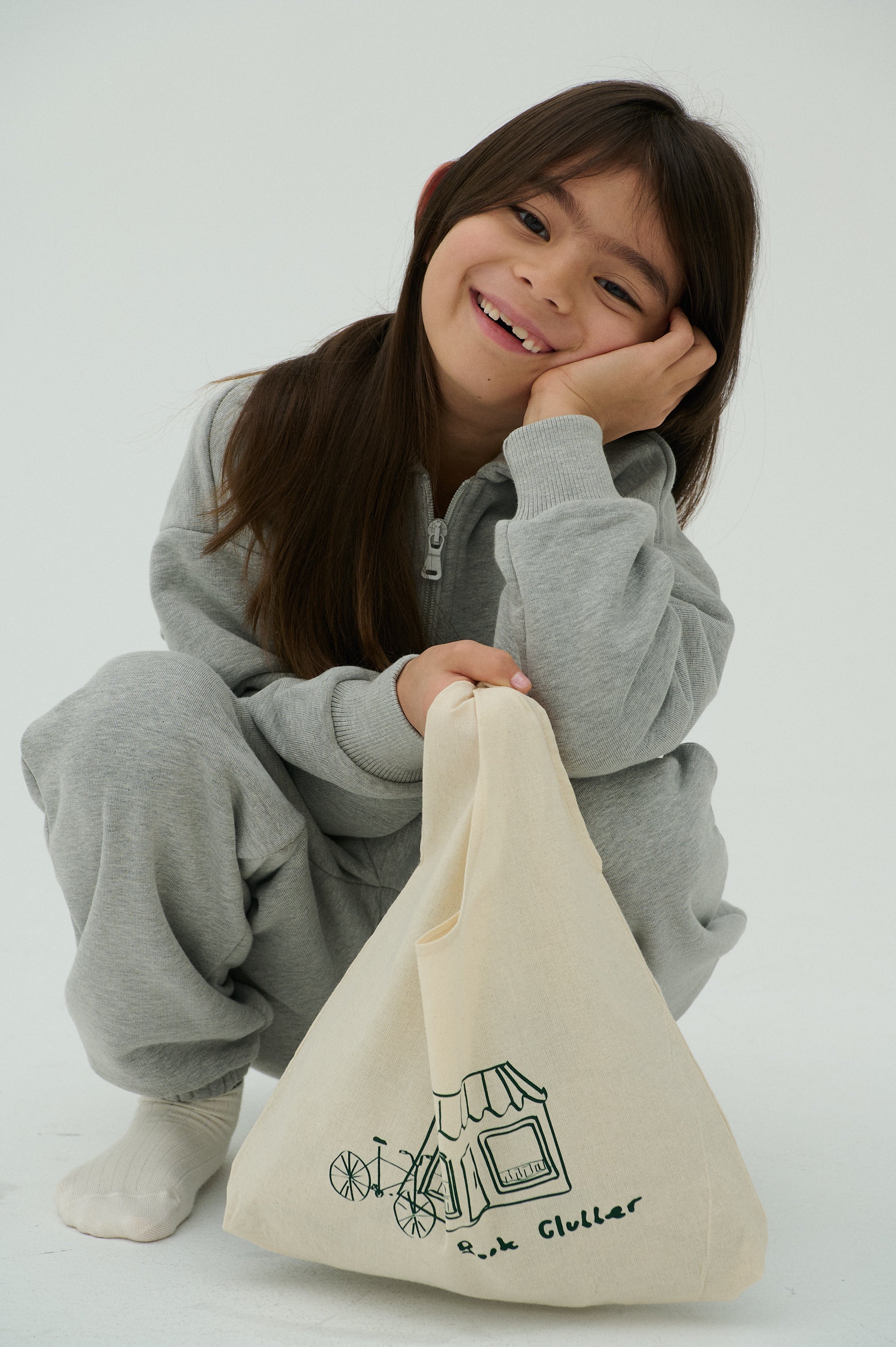 Children Canvas tote bag - Natural/Green