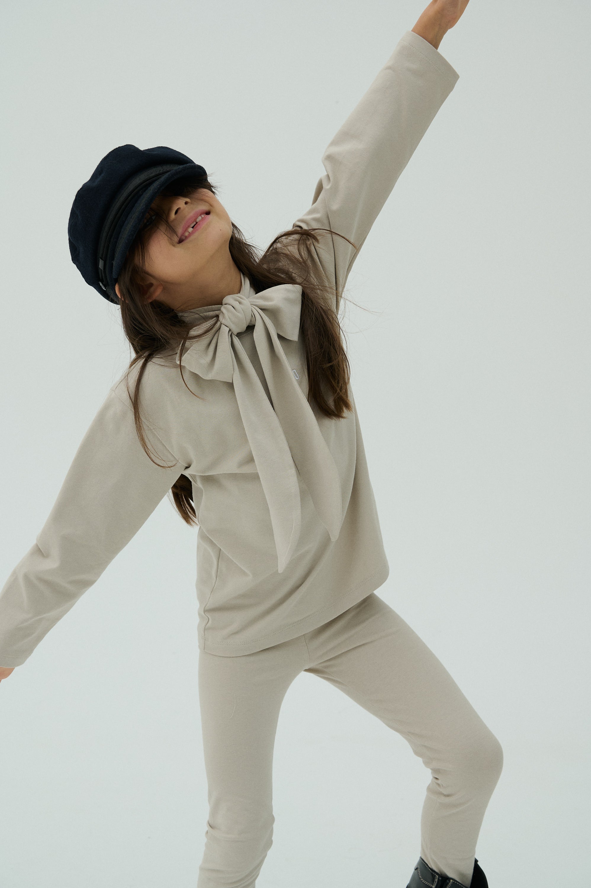 Children Basic Jersey Leggings - Beige