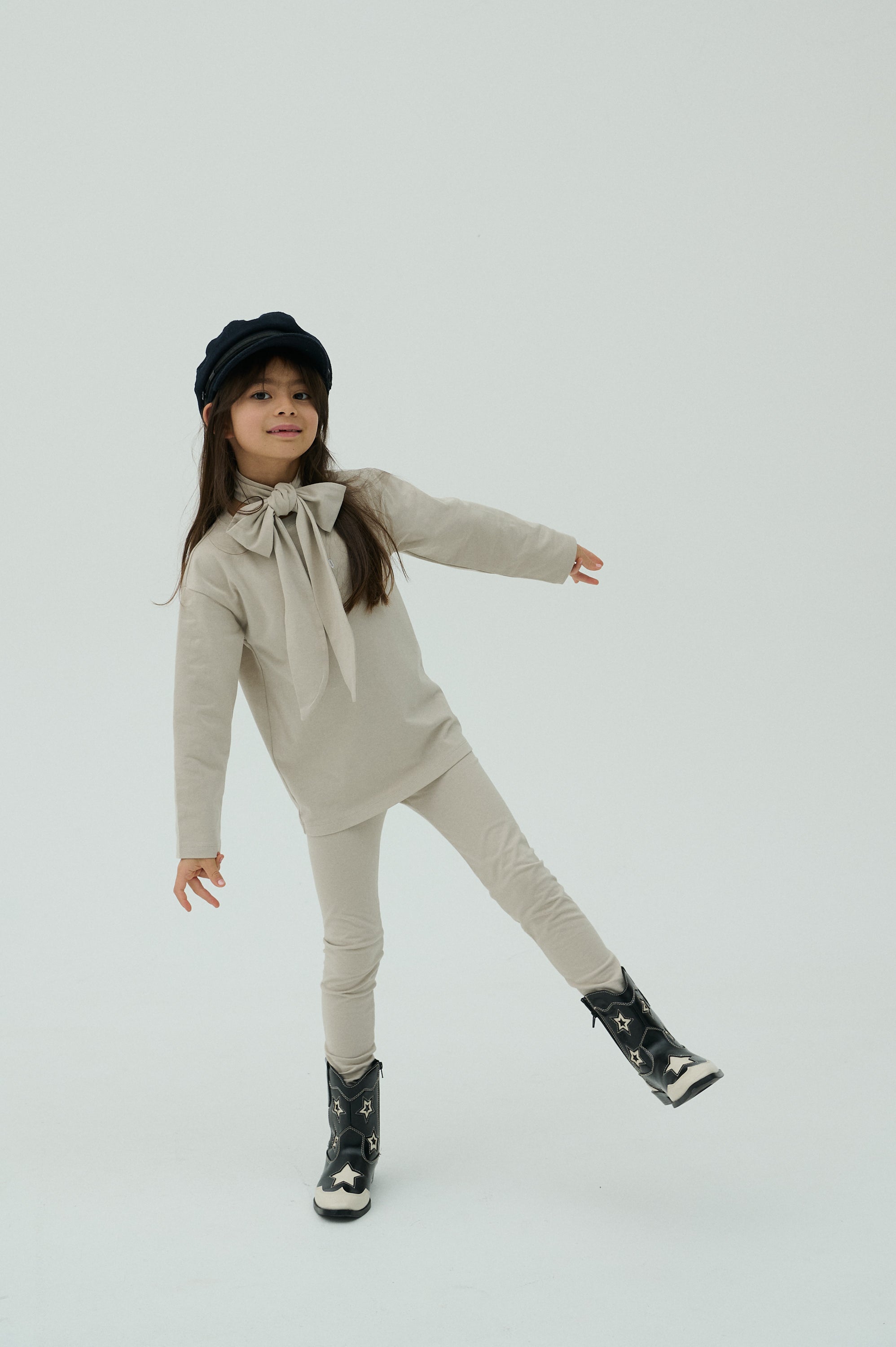 Children Basic Jersey Leggings - Beige