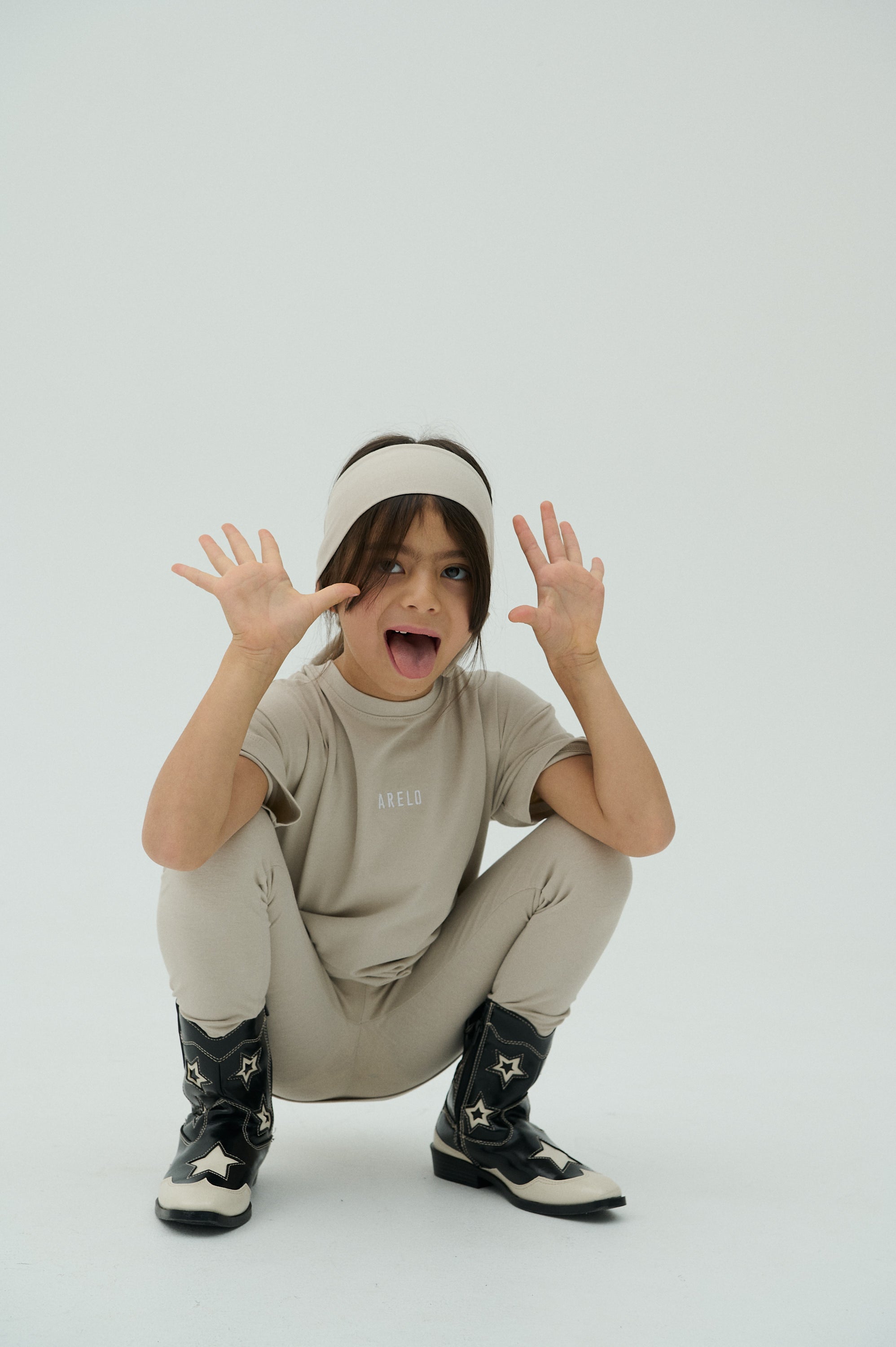 Children Basic Jersey Leggings - Beige