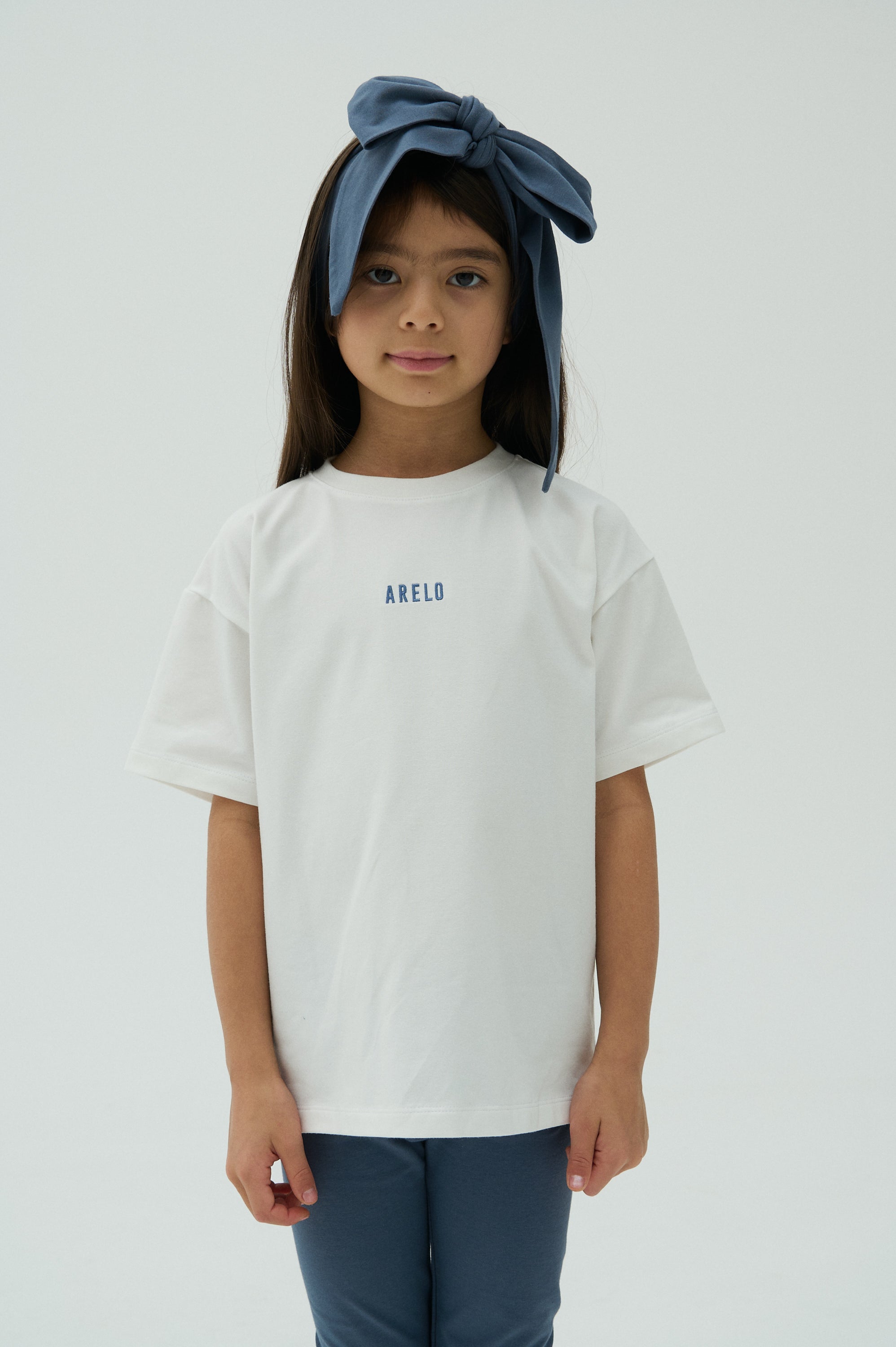 Children Basic Head And Neck Wrap - Beige/Blue